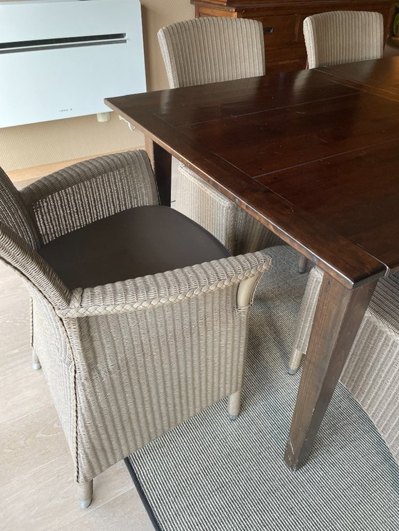 Image 1 of Table de salle à manger en merisier + 6 chaises de style campagnard Vincent Sheppard