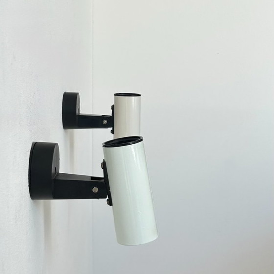 Image 1 of Coppia di applique orientabili vintage, metallo bianco, Francia 1970