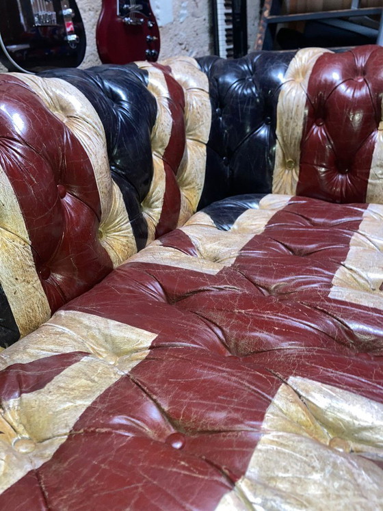 Image 1 of Canapé Timothy Oulton Westminster Bouton – Union Jack – Pièce rare