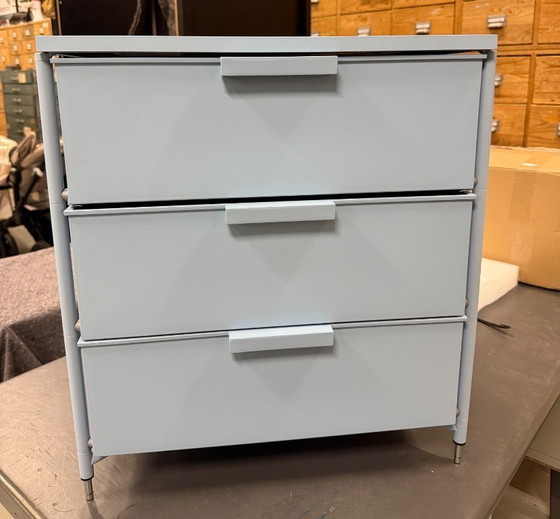 Image 1 of Kartell Mobil Mat with 3 drawers and 4 wheels, color blue, Citterio