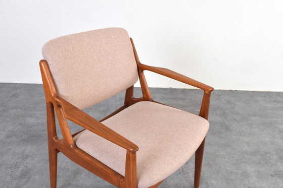 Image 1 of Mid-Century Teak & Wool Ella Armchair by Arne Vodder for Vamo Sønderborg, 1960s.