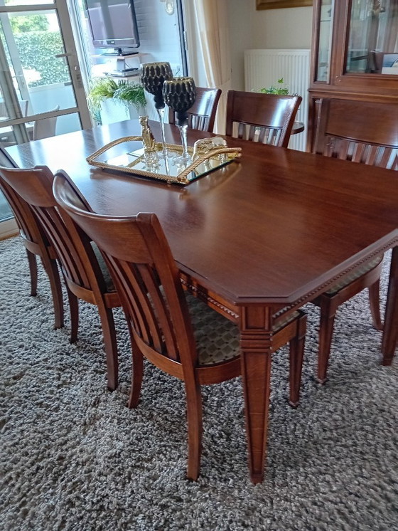 Image 1 of tavolo da pranzo solido con 6 sedie