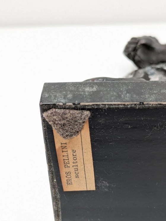 Image 1 of Eros Pellini (1909-1993) - Scultura, Donna sedua - 34 cm - Bronzo