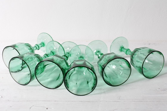 Set di 6 Bicchieri da Vino Verdi Vintage / Calici / Crisal / Portogallo / Anni 2000 – Crisal Glass (photo 4 of 13)