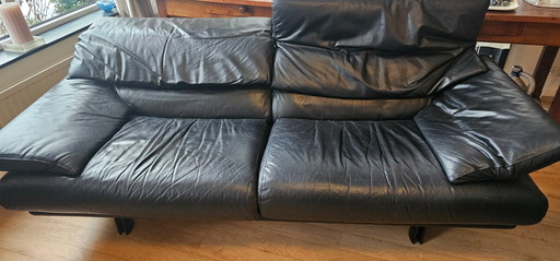 black leather 2.5-seater sofa Alanda, BB Italia