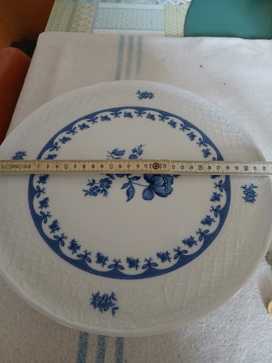 Image 1 of ARZBERG Schumann cobalt cake serving plate on a wide base