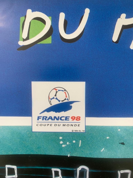Image 1 of Affiche officielle de la Coupe du Monde France 98 - Nathalie Le Gall - État neuf avec tube d'origine