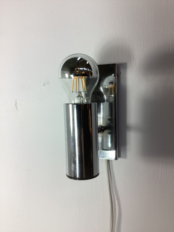 Image 1 of Vintage minimalist chrome wall lamp
