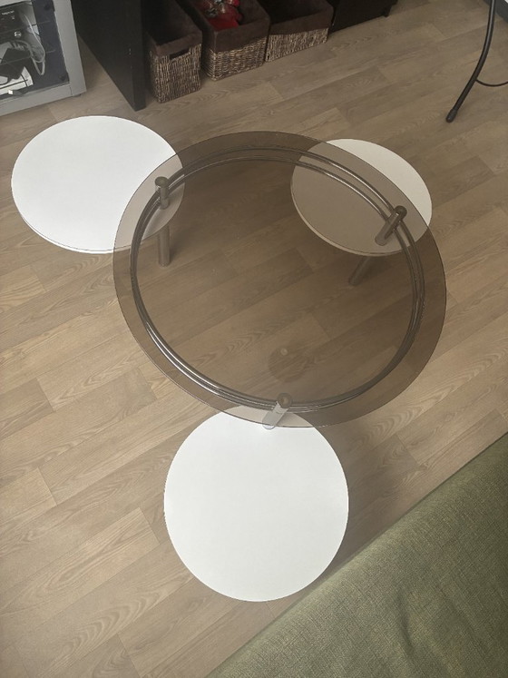 Table basse Space Age des années 70 – Tables basses, Chrome, Verre (photo 4 of 6)