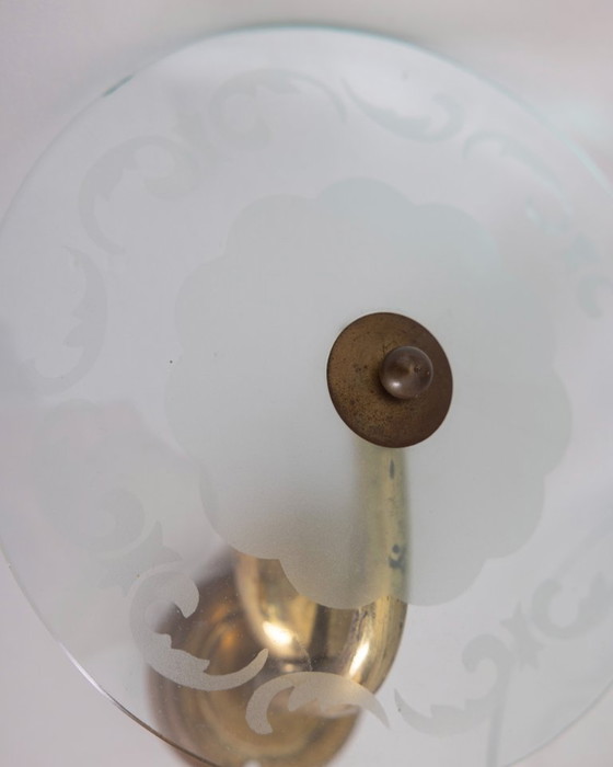 Image 1 of COPPIA DI LAMPADE DA PARETE VINTAGE ANNI 50 OTTONE E VETRO DESIGN ITALIANO