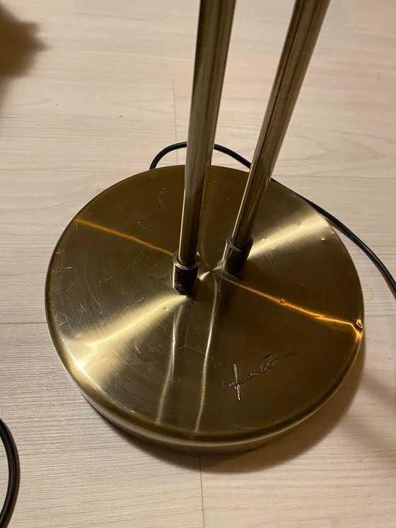Image 1 of Jan de Bouvrie lampadaire design laiton double spot vintage