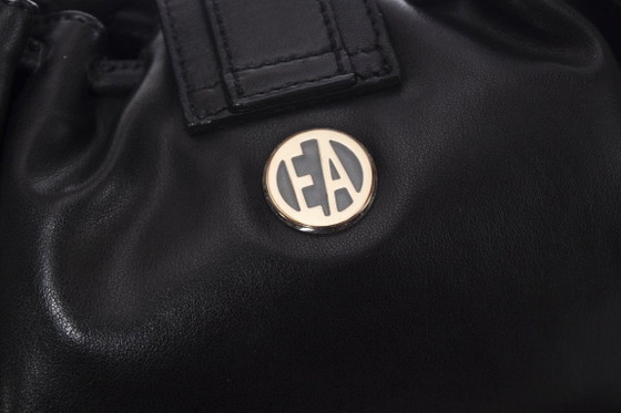 Image 1 of Borsa vintage Emporio Armani in pelle nera con frange.