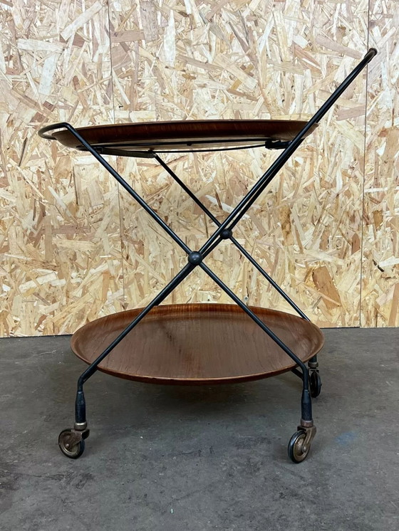 Image 1 of Carrello da portata in teak anni &#39;60 e &#39;70 Carrello da portata in corda Jie Gantofta Svezia anni &#39;60