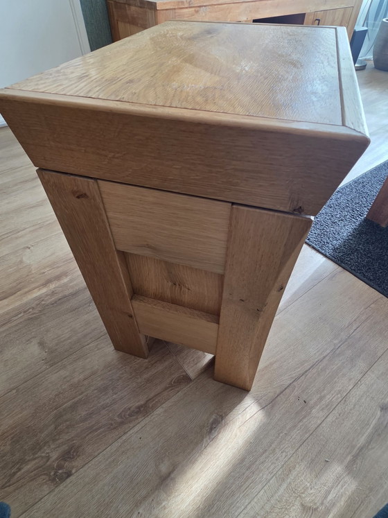 2x Heavy Brutalist Oak Nightstands Karel Mintjens – Wood (photo 11 of 14)