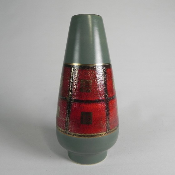 Germany Small Vase in Red and Green Ceramic, 1960s (photo 5 of 13)