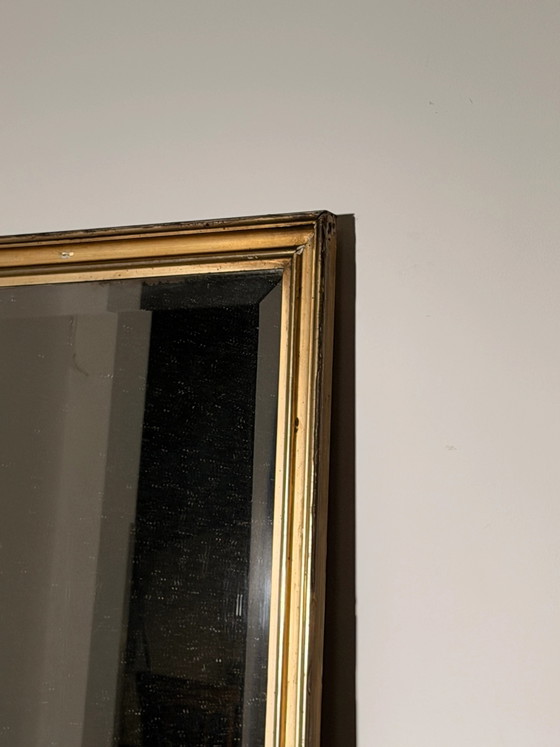 Grande Specchio da Terra Vintage Francese in Legno Dorato, Vetro (foto 2 di 6)