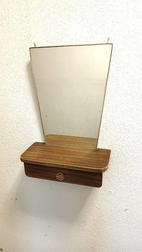 Image 1 of Fifties mirror with drawer