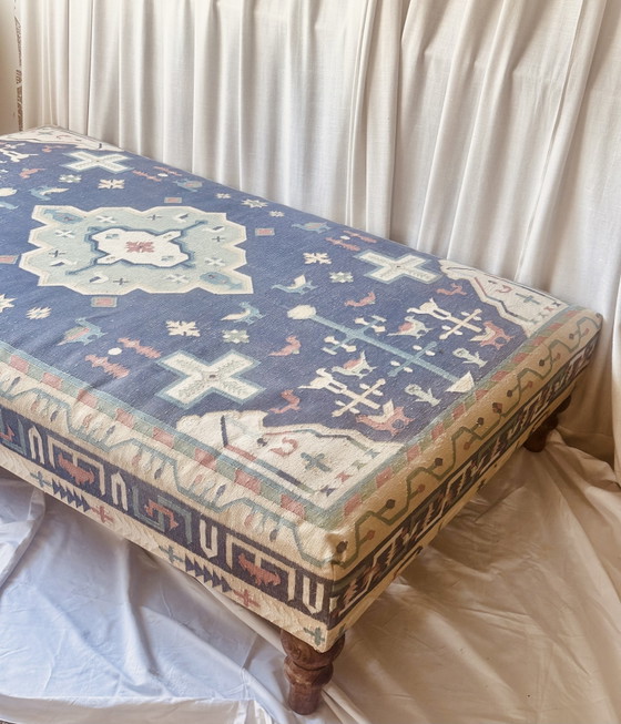 Ottoman Kelim XXL coffee table daybed pouf footstool 200 cm – Textile (photo 7 of 13)