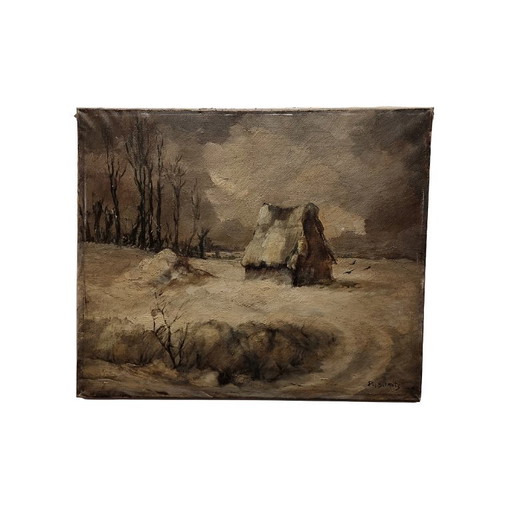 Winter landscape by Pie Schmitz 1904-1972. 1950s/60s