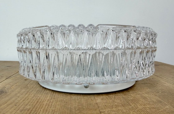 Vintage glazen wand- of plafondlamp uit de jaren 70. – Wandlampen, Glass, Metal (photo 6 of 16)
