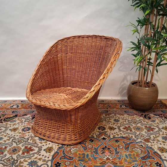 Vintage Rieten Kuipstoel – Fauteuils, Rattan, Wicker (photo 2 of 7)