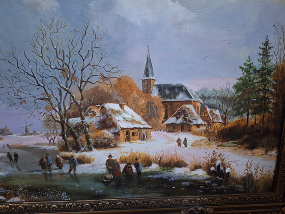 Image 1 of Paisaje invernal Óleo sobre lienzo