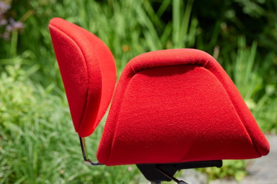 4x Little Tulip Artifort, office/conference Swivel chairs, Textile, Red (photo 11 of 13)