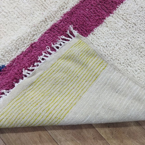 Image 1 of Handmade Moroccan Berber Rug – Modern Abstract Wool Carpet (245 × 150 cm)