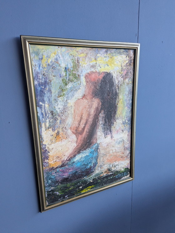 Image 1 of Vintage painting of a woman - Impressionist style