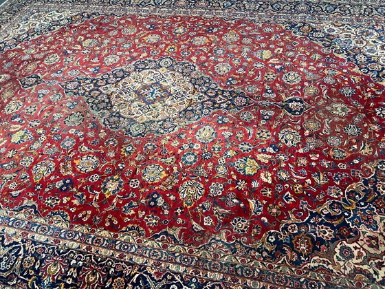 Image 1 of XXL Indo Keshan handgeknoopt oosters tapijt 450x312cm handgemaakt