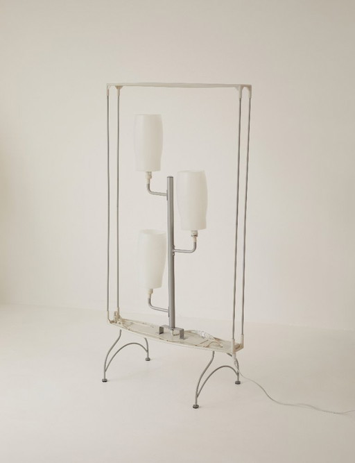 Lámpara de pie Dunker de Ikea, pantalla luminosa de diseño Hagberg, alrededor de 2005