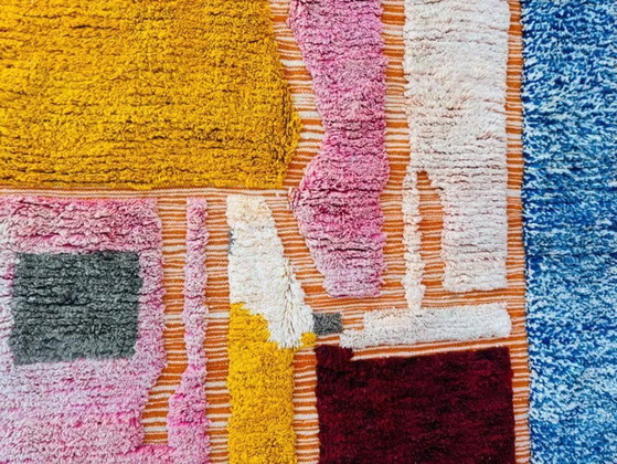Image 1 of Tappeto marocchino Beni Ourain, color ecru con motivi colorati, 200 cm x 300 cm