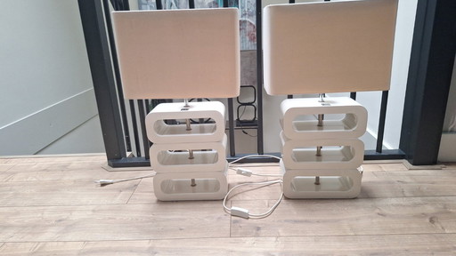 Twee Jan des Bouvrie design tafellampen jaren 90