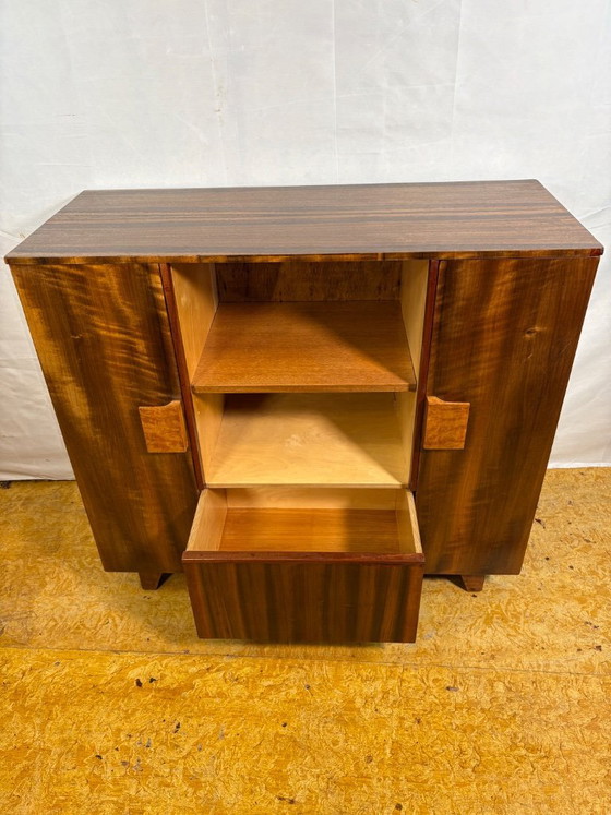 Image 1 of Art Deco Vintage Walnut Display Cabinet (Circa 1930–1940)  A charming and beautifully crafted Art Deco cabinet dating from the 1