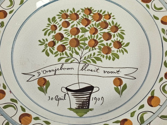 Image 1 of Plateelbakkerij Zuid-Holland - Piatto commemorativo - Terracotta - Gouda - 1909