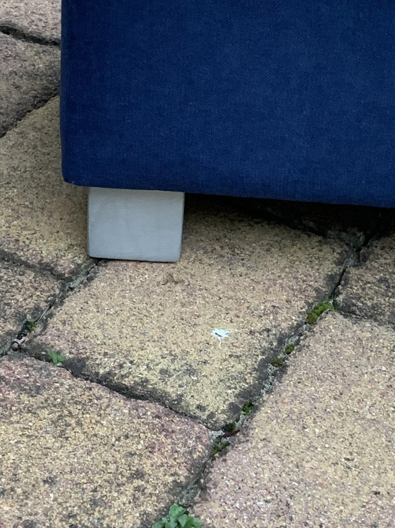Taburete u Otomana Mid-Century en Azul, años 50 – Mid Century Modern (photo 3 of 3)