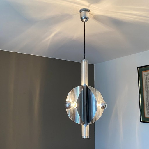 Lámpara colgante Sputnik Oxar. 1970. Era espacial. – hanglampen, Aluminium (photo 2 of 6)