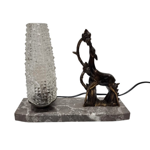 Lampada da tavolo di metà secolo con cervo