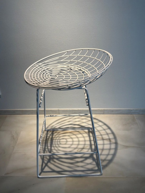 Pastoe KM06 Wire Bar Stool, Barhocker, Metall, Weiß, Modern (Foto 3 von 7)
