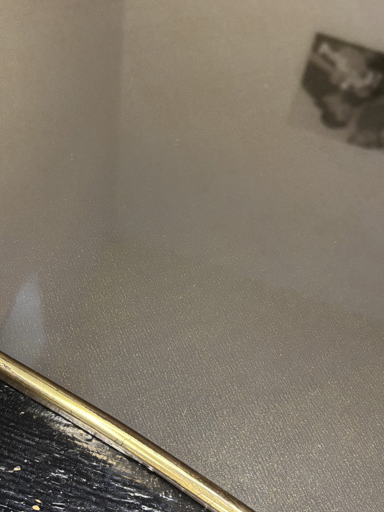 Image 1 of Vintage Italiaanse spiegel jaren 50 – messing – patina – Made in Italy