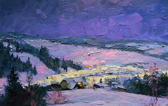 Image 1 of Winter Evening in the Mountains