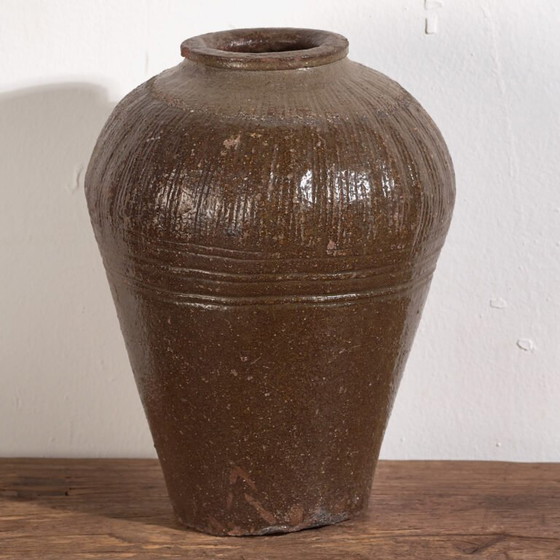 Vaso cinese antico in ceramica in tonalità scure (c.1900) #5 – Vasi (photo 14 of 18)