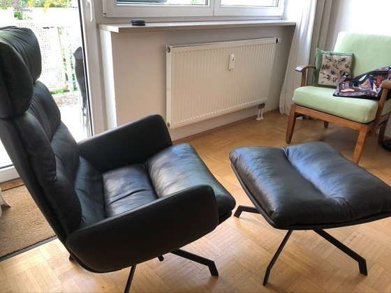 Image 1 of KFF Arva Lounge Sessel & Hocker | Echtleder Mokka | Wie Neu Mit Zertifikat