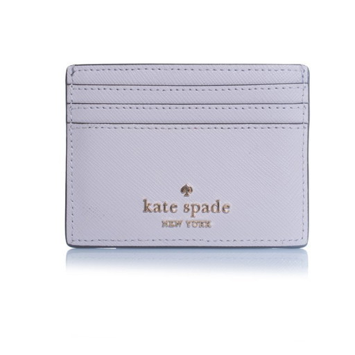 Kate Spade, Kartenetui aus lila Leder mit Perlen – portemonnees klein lederwaren, Calfskin