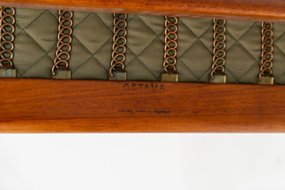 Image 1 of Early GE-290A lounge chair + ottoman in oak by Hans J. Wegner for Getama (Denmark, 1953).