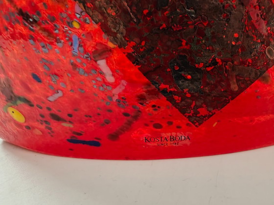 Image 1 of Beautiful orange vase by Bertil Vallien for Kosta Boda, type Satelitte