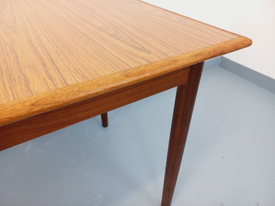 Image 1 of Rectangular dining table in vintage Scandinavian style, made of teak and melamine, from the 1950s and 60s.