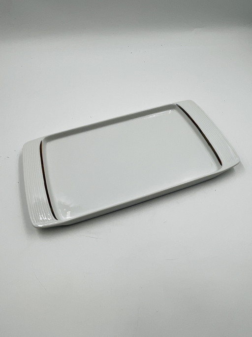 Plato rectangular con hilo dorado de Arzberg 