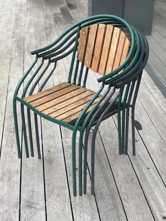 Image 1 of 4x Lothar tuinstoelen, 50s