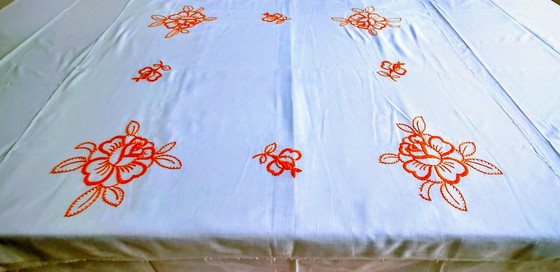 Image 1 of Art-Deco-Leinentischdecke